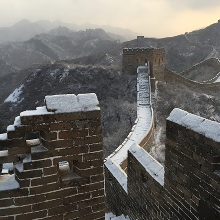 CHENGDE, CHINA - JANUARY 19, 2021 - The Jinshanling Great Wall is seen in the snow in Chengde, Hebei province, China, Jan 19, 2021.- PHOTOGRAPH BY Costfoto / Barcroft Studios / Future Publishing (Photo credit should read Costfoto/Barcroft Media via Getty Images)